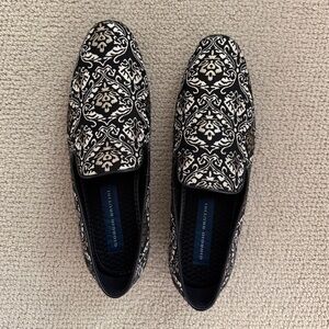 Giorgio Brutini Men's Smoking Slipper Loafers in Black and Cream - BRAND NEW